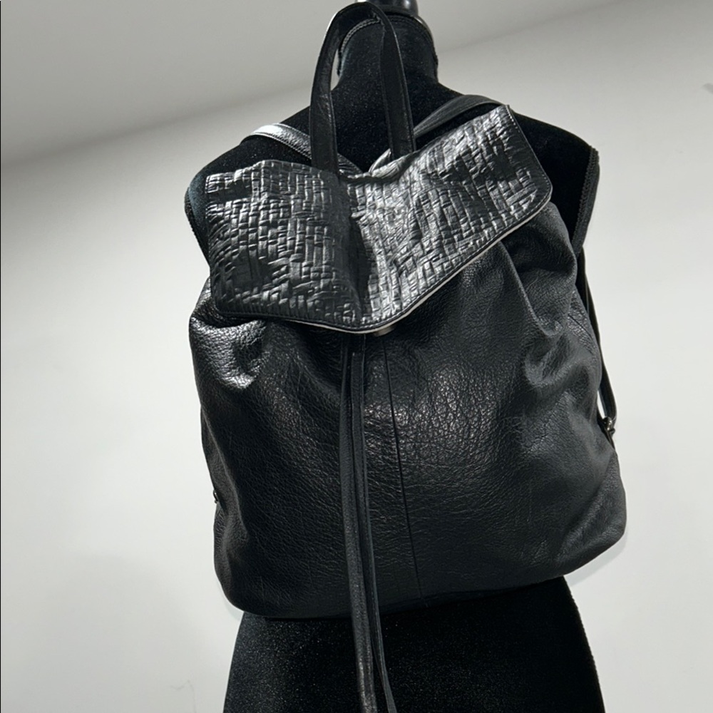 Day & Mood Leather Backpack with Textured Finish